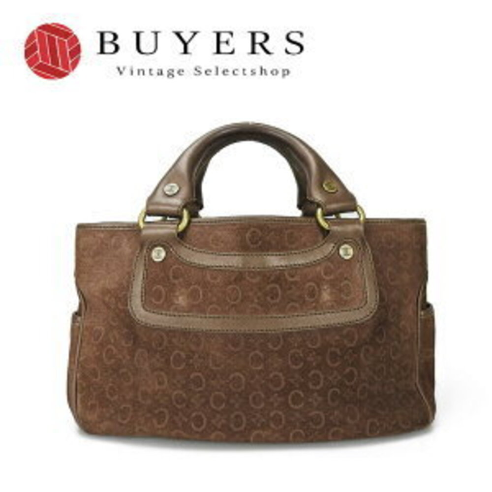 Celine Boogie Bag Macadam Handbag Leather Suede Dark Brown Side Pocket